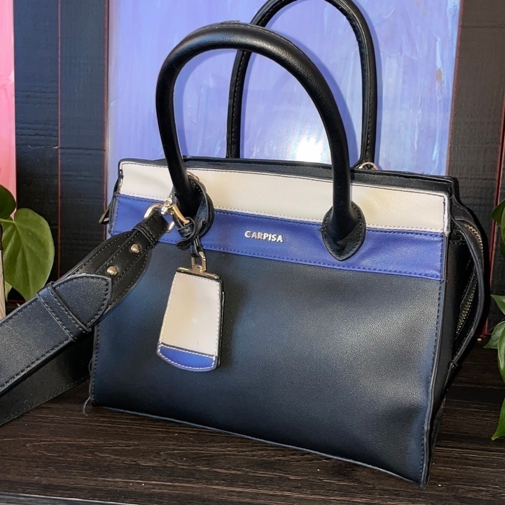 Carpisa black & colbalt blue Satchel